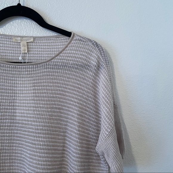 Eileen Fisher Organic Linen Knit Stripe Top XS - Picture 2 of 9